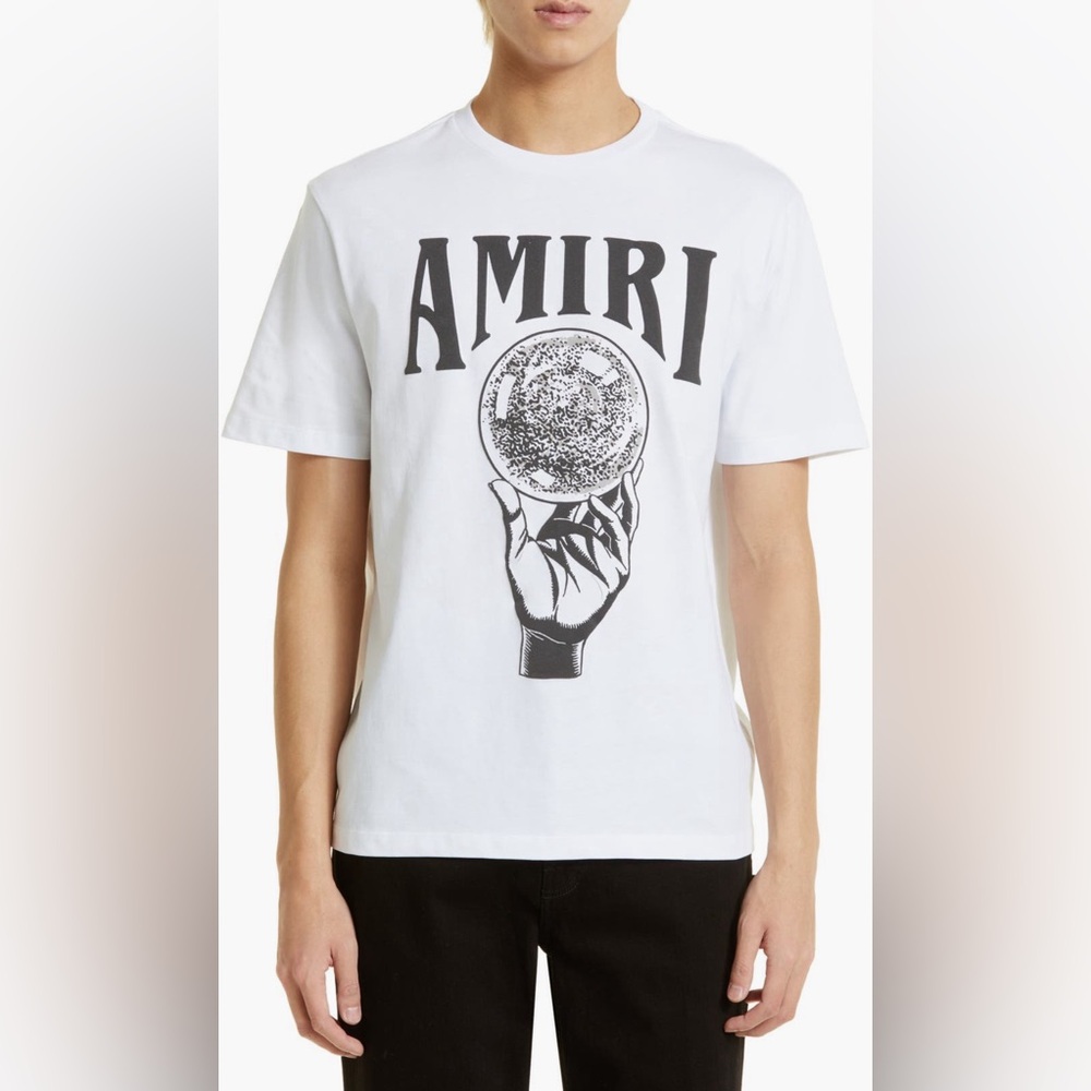 Amiri White Crystal Ball Graphic Tee Size Small $530